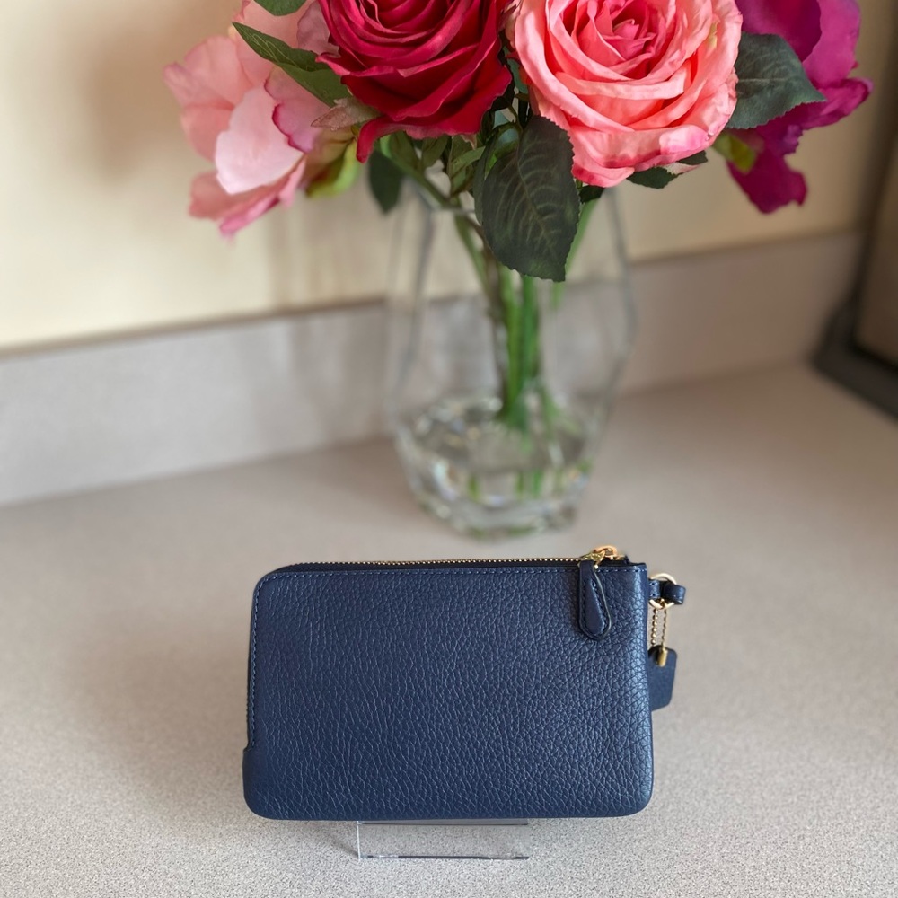 Coach Pebble Leather Medium Double  L Zip Wristlet - Picture 3 of 8
